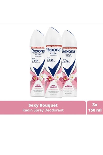 Rexona Sexy Bouqet Kadın Sprey Deodorant 150 ml (3 ADET)
