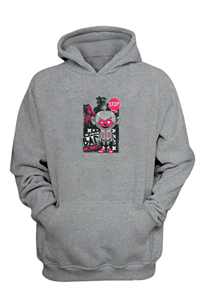 THEWERT Unisex majica Bad Monkey sive boje standardnog kroja