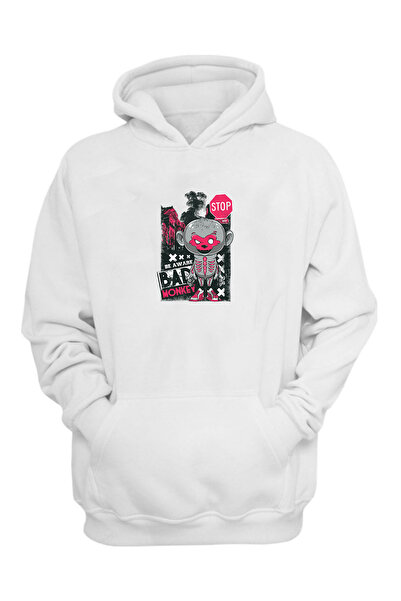 THEWERT Unisex majica Bad Monkey bela regularnog kroja