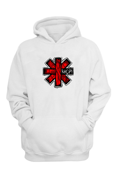 THEWERT Unisex Red Hot Chili Peppers Λευκό φούτερ κανονικής εφαρμογής
