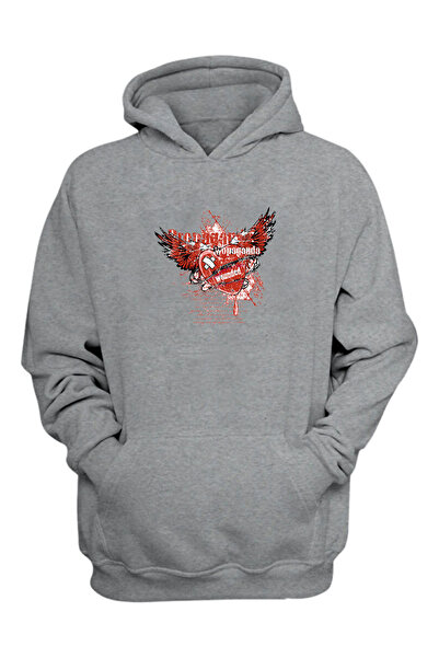 THEWERT Unisex crvena majica sa slomljenim srcem, siva, standardnog kroja