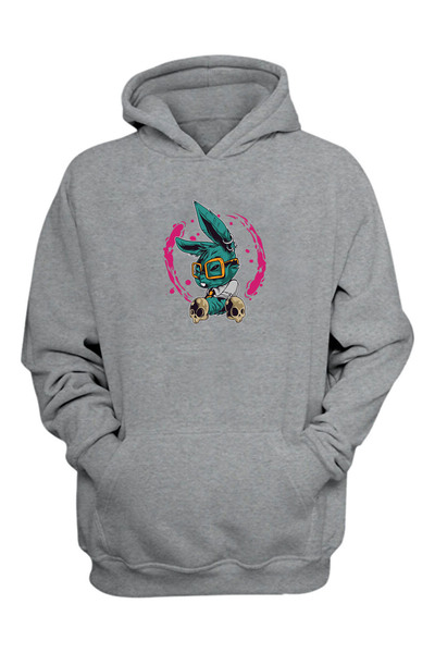 THEWERT Unisex majica sa ludošću zečje lubanje, siva, standardnog kroja