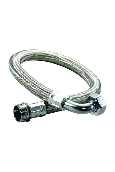 CRUWA 1" 16 bar Stainless Braided Booster Hose Elbow Flex Hose (Rakor & Nipple) 100 Cm