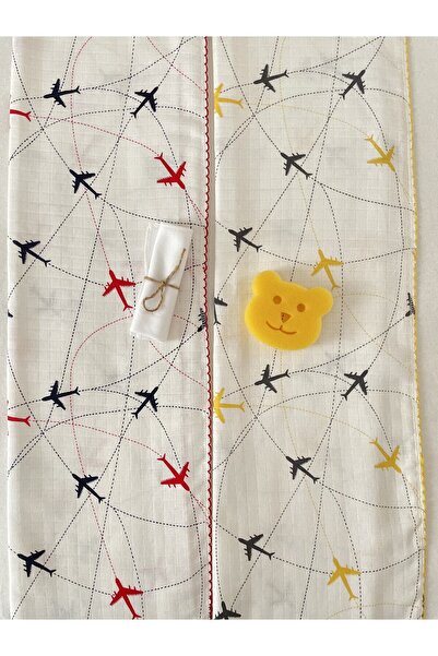 MASALBABY Double Muslin Blanket with Bath Sponge and Handkerchief Gift / Musl...