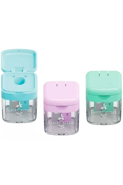 Faber Castell 3 Adet Faber-Castell Tek Gözlü Mini Box Kalemtıraş