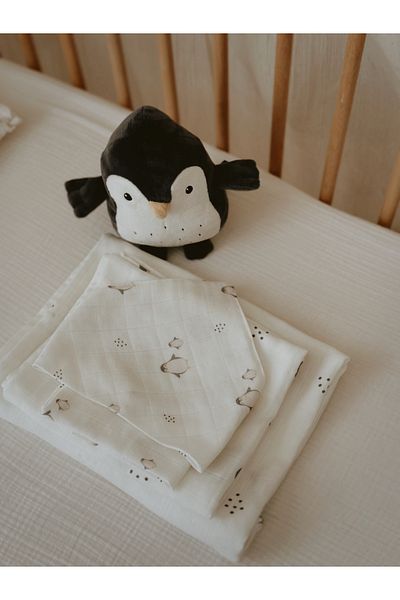İpeksi Organic 3 Piece Penguin Muslin Set
