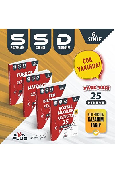 Kva Yayınları KORAY VAROL YAYINLARI 6. SINIF TÜM DERSLER 25'Lİ FARK VAR BRANŞ DENEME SETİ 2024 BASKI(4 DERS)