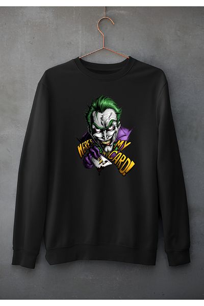 BAES MODA JOKER Unisex Γυναικείο/Ανδρικό Βαμβακερό φούτερ με λαιμόκοψη
