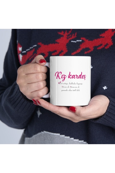 Yüksel Kız kardeşe hediye seramik bardak ,Anneler günü hediyesi bardak ,Doğum...