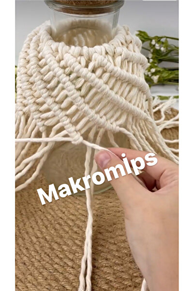 Makromİps ПРЕМІУМ МАКРОМЕ В'ЯЗАННЯ НИТКА 1 КІЛО 3 мм) СКАНУВАННЯ ОДНОСЕРЕДОВЕ СКРУЧЕННЯ ХОБІ В'ЯЗАННЯ НИТКА