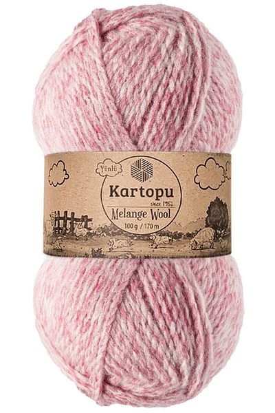 Kartopu Melange Wool K9004 Πούδρα Melange Μάλλινο Νήμα Πλεκτομηχανής 100γρ