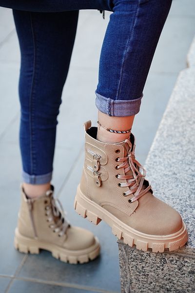 Nubbock Γυναικείες Μπότες Μπεζ Suede NK10194