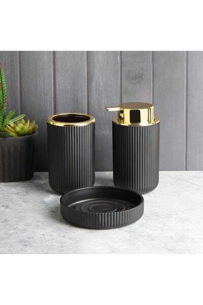 Perotti Lisbone Gold 3-Piece Bathroom Set - Head, Plastic Black 13113 - Fma00116