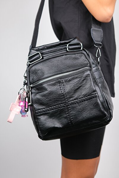 LuviShoes 1029 Μαύρη γυναικεία τσάντα ώμου