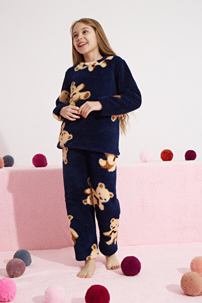 Siyah İnci Синій комплект піжами Wellsoft