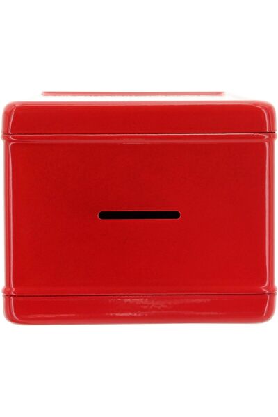 Genel Markalar Germany Büyük Boy Kilitli Kasa Kumbara Anahtarlı Mini Metal Para Kasası 18x12x10cm Dekoratif Kırmızı