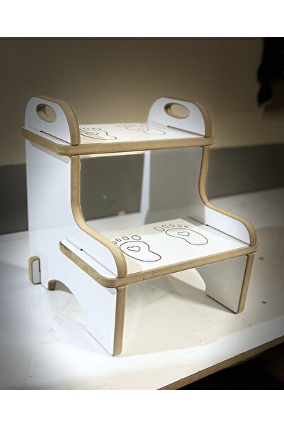 varje Ahşap Basamak Tabure Çocuk Banyo Wc Lavabo Merdiven Yükseltici Eğitici Kaymaz Montessori