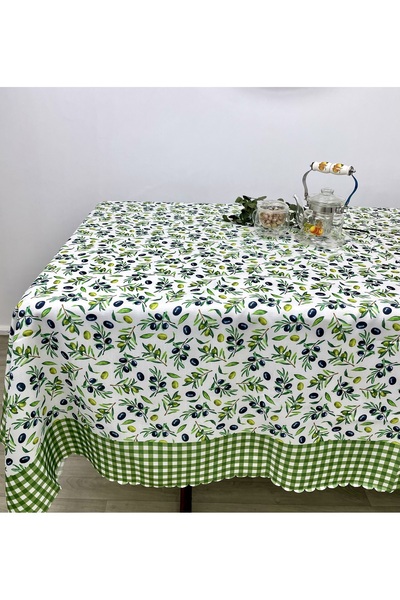 KURULAR RİZE BEZLERİ مفرش طاولة موديل زيتوني بدون رعاية