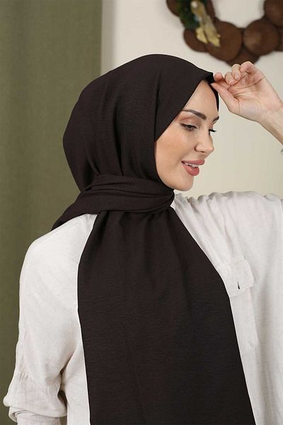 Trablus Hijab Women's Cotton Jazz Shawl Dark Brown