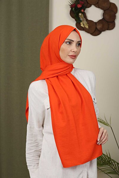Trablus شال Cazz قطني نسائي من Tessetür باللون البرتقالي