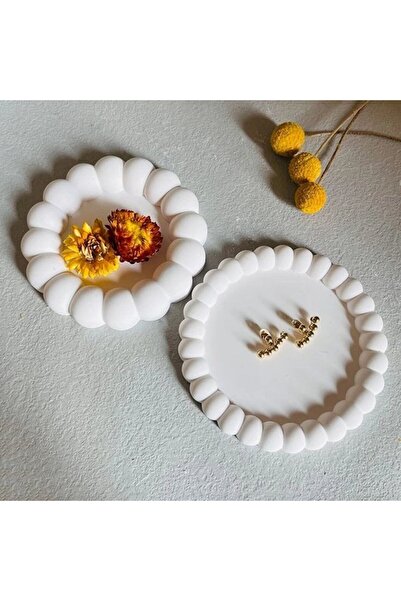 Paye store Διακοσμητικό λευκό μπολ με διακοσμητικό στρώμα από 2 τεμάχια για κ...