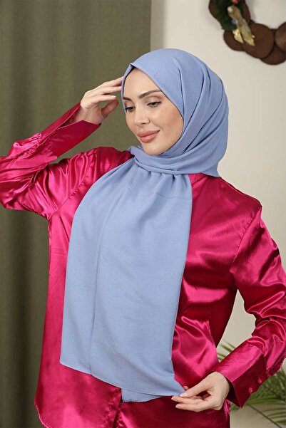 Trablus Tessetür Γυναικείο βαμβακερό κασμίρ σάλι Cazz Sky Blue