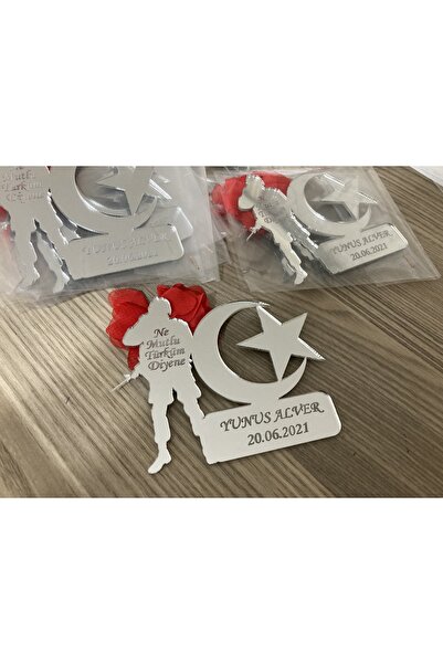 guluslazerkesim 25 ADET ASKER HATIRASI AYNALI PLEKSİ MAGNET ASKER MAGNET