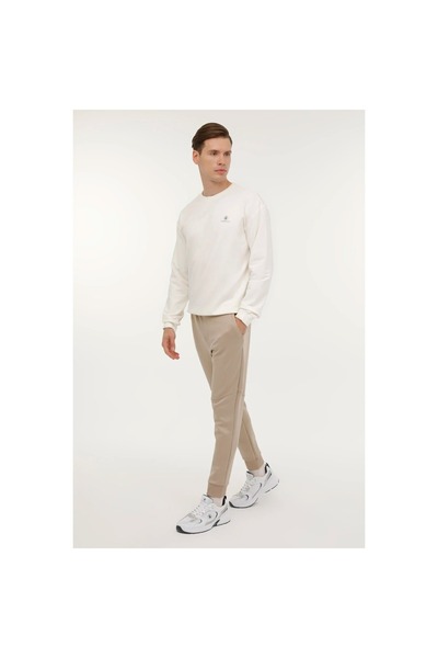 lumberjack Basic C Neck Men's Ecru Crew Neck Sweatshirt