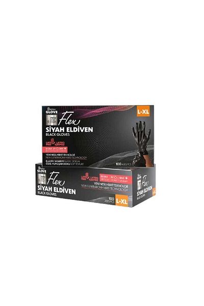 REFLEKS Reflex Glove Flex Gloves 100pcs Black L-xl ? Size 4 Box