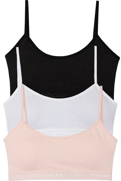 jilly jo Young Girl Padded Rope Strap Plain First Bra 3-Piece