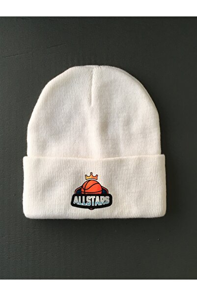 Outlet Çarşım Beretă albă unisex Beretă pentru bărbați din acril cu două stra...