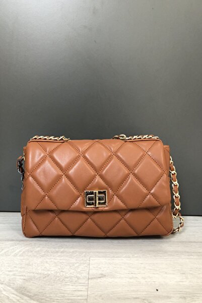 AGOÇANTA Women's Tan Chain Strap Daily Bag