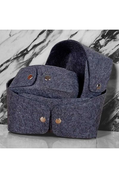 CimriKese 3 Pieces Felt Sandal Organizer Set, Organizer Box with Snap Fasteners