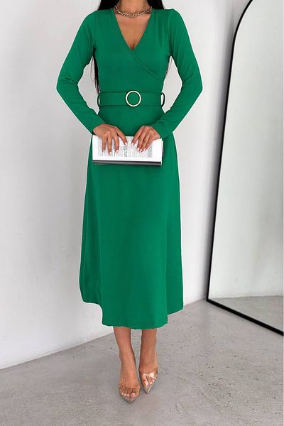 Neşeli Butik women's belted midi length dress KKLF49