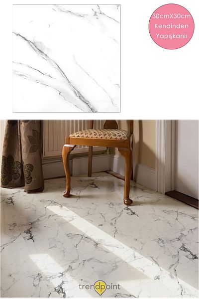 Trendpoint 1 Piece LVT Floor and Wall Covering Self Adhesive 30cm×30cm Kitchen Bathroom Doorway Tile