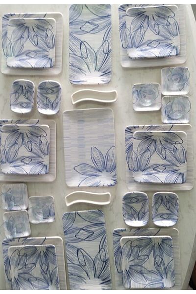 Keramika Alissa Blue 33 Piece Breakfast Set