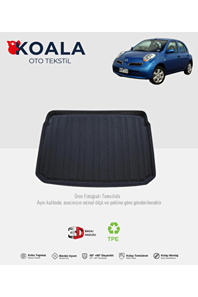 KoalaOtoTekstil Nissan Micra (2004-2010) 3d Bagaj Havuzu