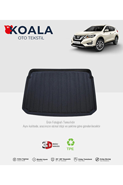 KoalaOtoTekstil Nissan X-Trail 7 Koltuk (2014 ve Sonrası) 3d Bagaj Havuzu