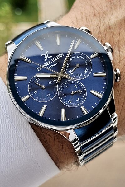 Daniel Klein Navy Blue Metallic Men's Wristwatch - Indicators Active