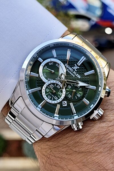 Daniel Klein Kadranı Yeşil Renk 24 Ay Garantili Fonksiyonlu Erkek Kol Saati