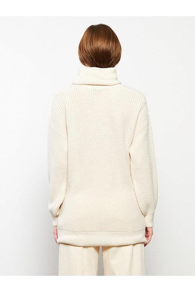 LC Waikiki LCW Casual Stand Collar Plain Long Sleeve Women's Knitwear Tunic