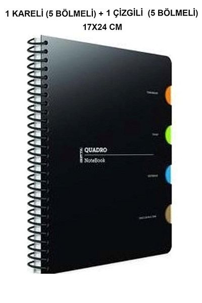 Gıpta Quadro 17x24 150 YapPp Cover Spiral Compartment (1 Square + 1 Çzgl)