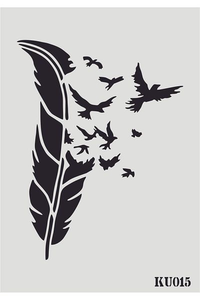 STENCİLTASARIM KU015 Birds - Decorative Wall and Item Painting Templates