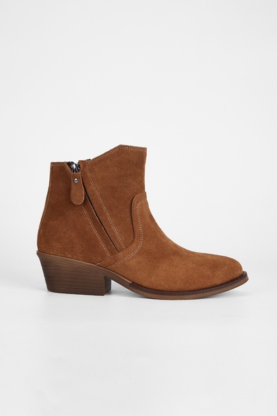 Valmenti Γυναικείες Μπότες Casual από γνήσιο δέρμα Tan Suede