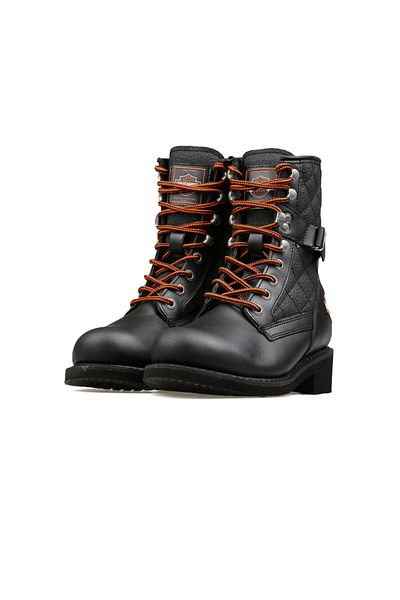 Harley Davidson Μαύρα Γυναικεία Μποτάκια 025G 100078 -Μαύρο-Δερμάτινο