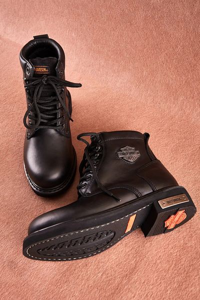 Harley Davidson Μαύρα Γυναικεία Μποτάκια 025G 100109 -Μαύρο-Δερμάτινο
