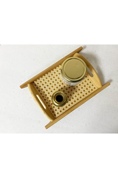 WOODMAR HOME Rattan Tepsi, Hazeran Sunum Tepsisi 29*19 Cm Bambu Tepsi Hazeran