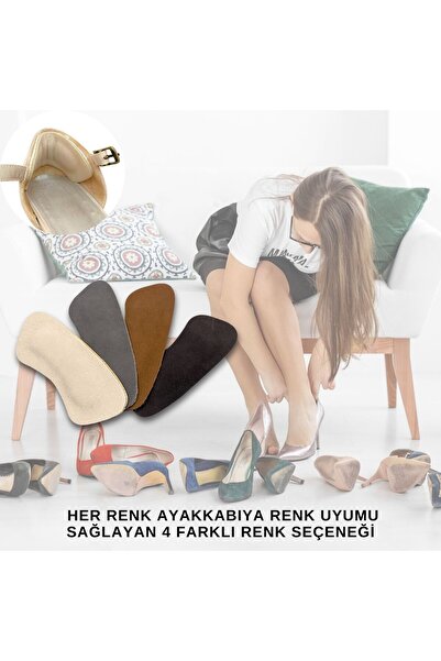 Genel Markalar Kahve- Ayakkabı Topuk Vurma Önleyici Deri Ped, Sağlıklı Doğal, Kendinden Yapışkanlı, Dolgulu, 1 Çift