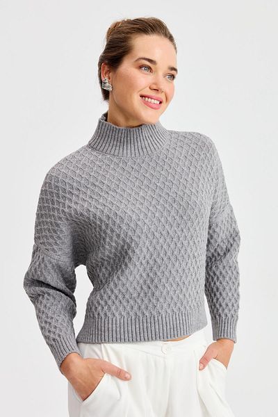 Two Mail WAIST DECOLTED KNITWEAR BLUZ 22201