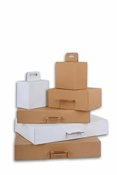 Unipak 18x18x8 cm Çanta Tipi Beyaz İnternet ve Kargo Kutusu 50 Adet